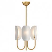Alora Lighting CH450715AGCW - Seno 15-in Aged Gold/White Cotton Fabric 3 Lights Chandeliers