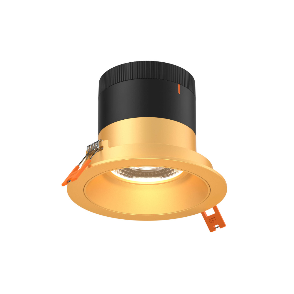 4in Modular Downlight, 5CCT, 20 degree Beam Angle, Regressed, Gold, Gold Trim