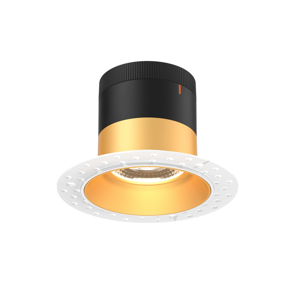 4in Modular Downlight, 5CCT, 20 degree Beam Angle, Regressed, Gold,Trimless