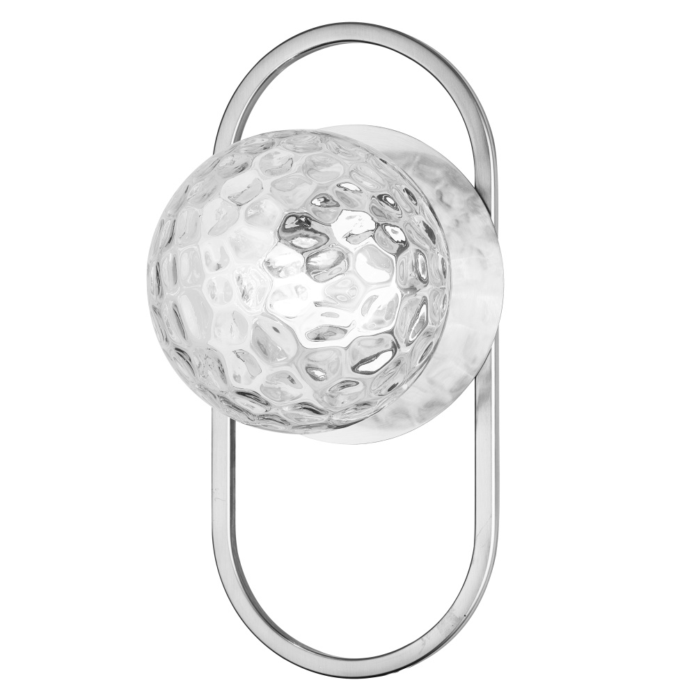 1LT Wall Sconce, PC w/ CLR Hammered Glass