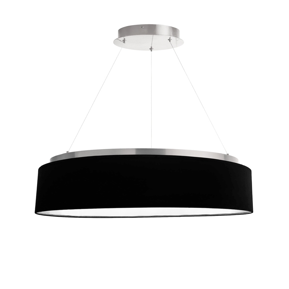 34W Chandelier, SV w/ BLK Shade
