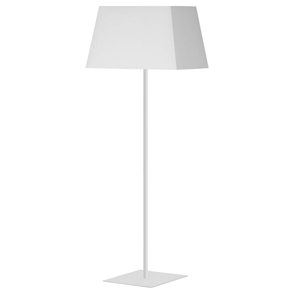 1LT Sq Base Floor Lamp, MW w/ WH Shade