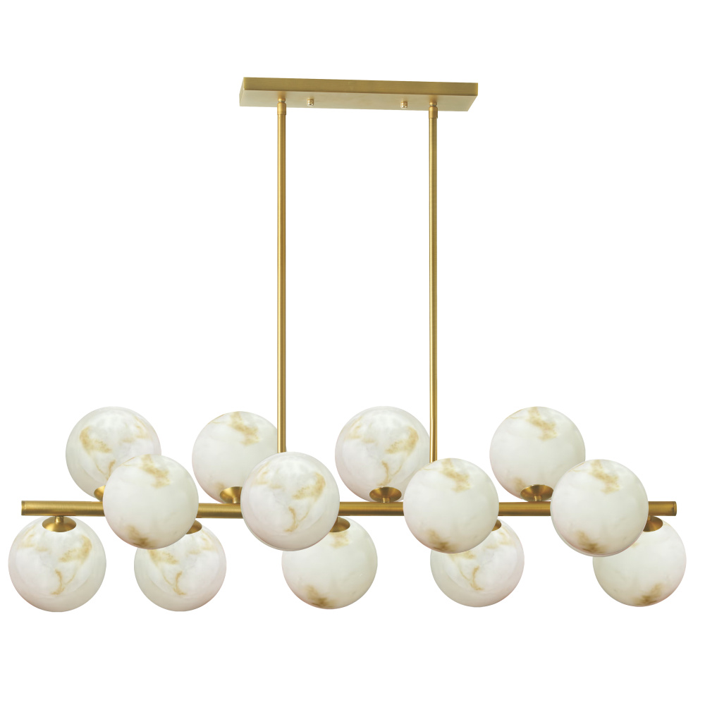 13LT Horizontal Pendant, AGB w/ Faux Alabaster