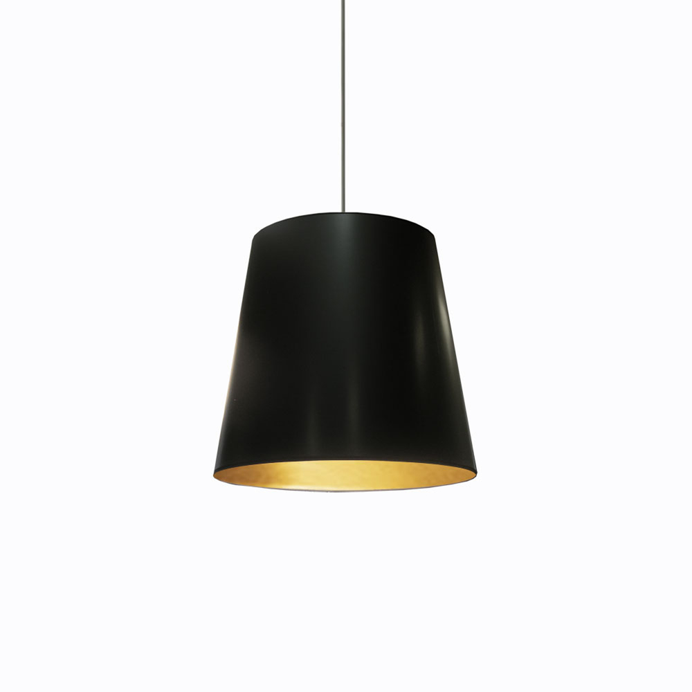 1LT Oversized Drum Pendant, Medium - Blk/Gld