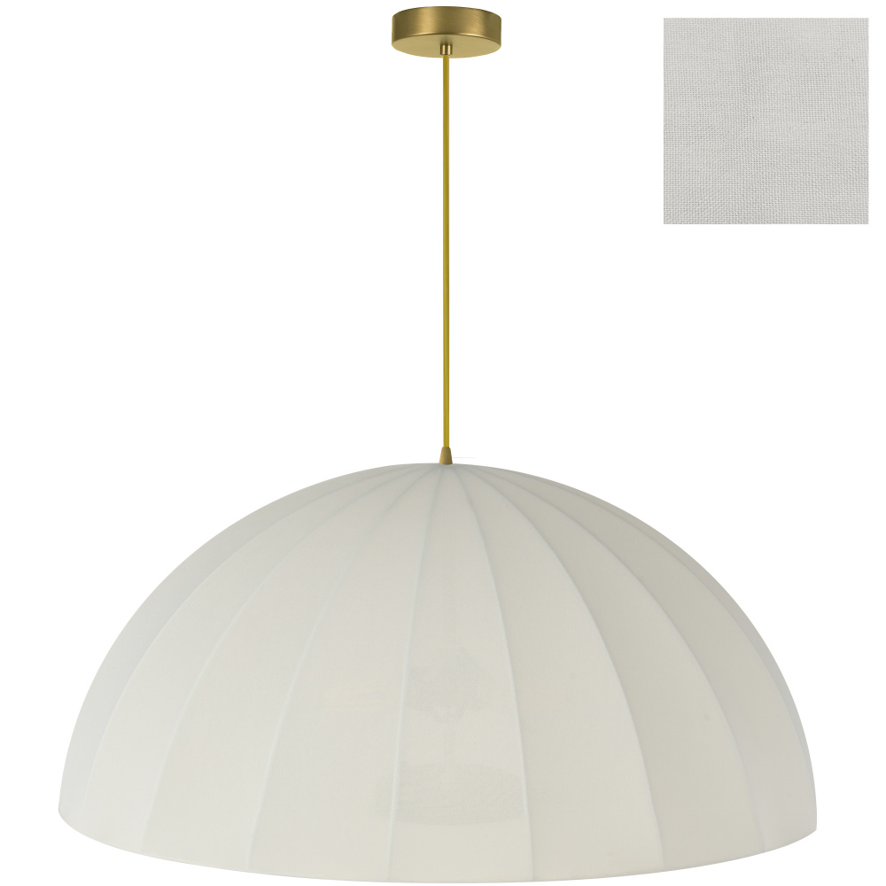 1 Light Aged Brass Pendant w/ Beige Linen Shade