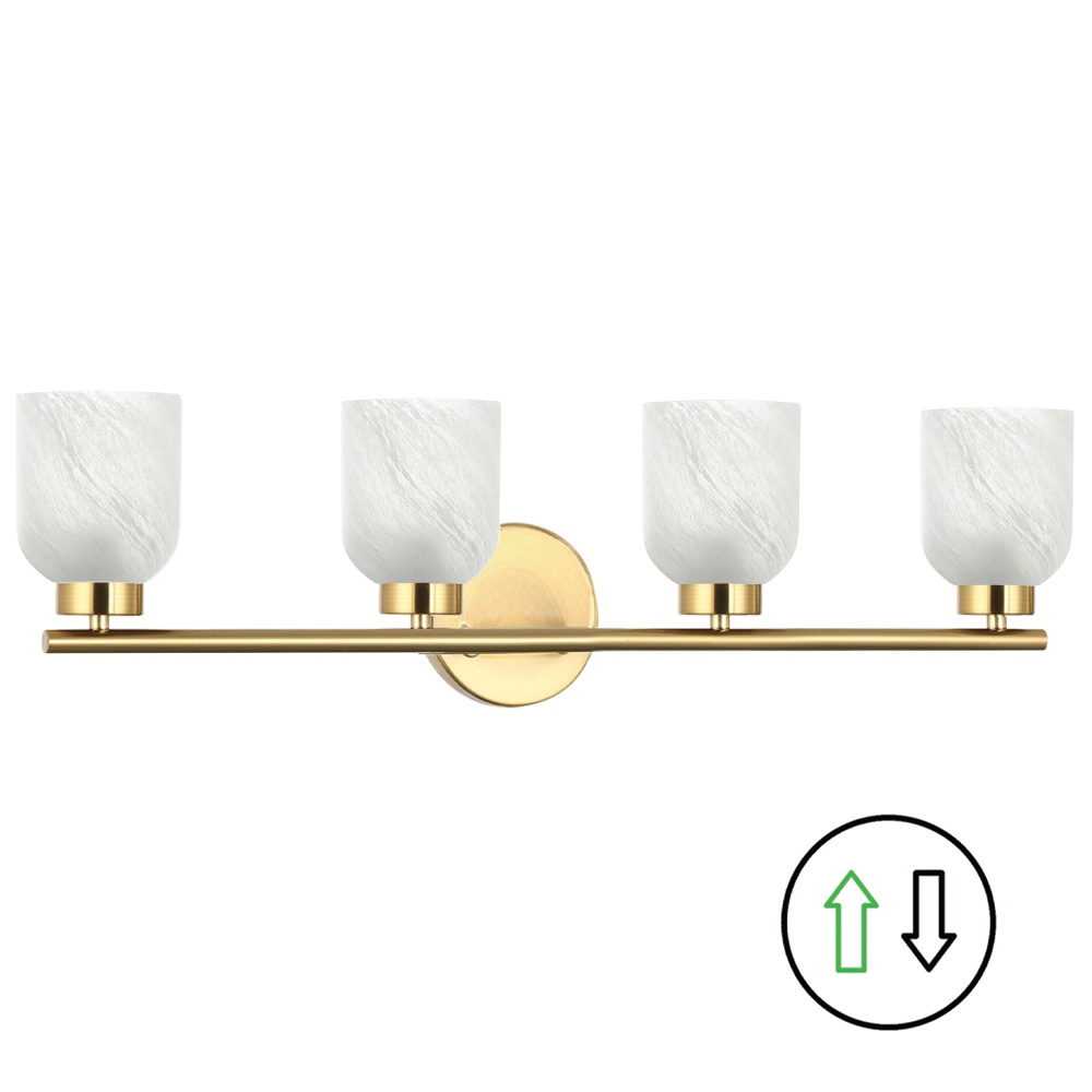 4LT Vanity, Aged Brass w/ Faux Alabaster