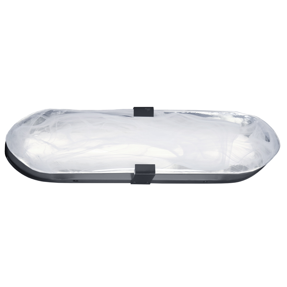 20W Wall Sconce Matte Black with Alabaster Glass