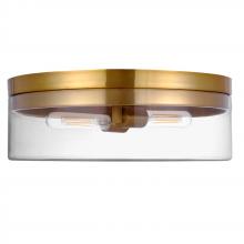 Dainolite FNA-142FH-AGB-CLR - 2LT Flush Mount, AGB w/ CLR Glass