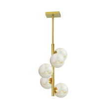 Dainolite GVA-175P-AGB - 5LT Pendant, AGB w/ Faux Alabaster