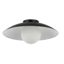 Dainolite OLV-151FH-MB - 1 Light Flush Mount, Matte Black w/ Opal Glass
