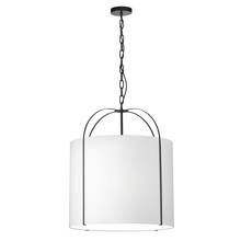 Dainolite QCY-221P-BK-WH - 3LT Incandescent Pendant, BK w/ WH Shade
