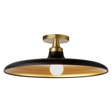 Dainolite QTN-181SF-MB-AGB - 1 Light Semi-Flush Mount in Matte Black and Aged Brass