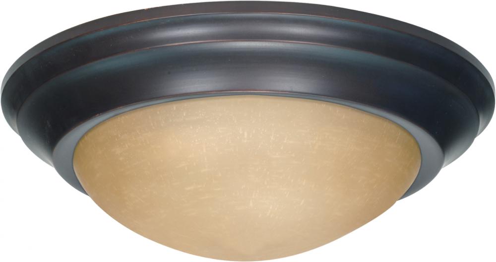 1-Light Small Twist & Lock Flush Mount Ceiling Light Fixture in Mahogany Bronze Finish with