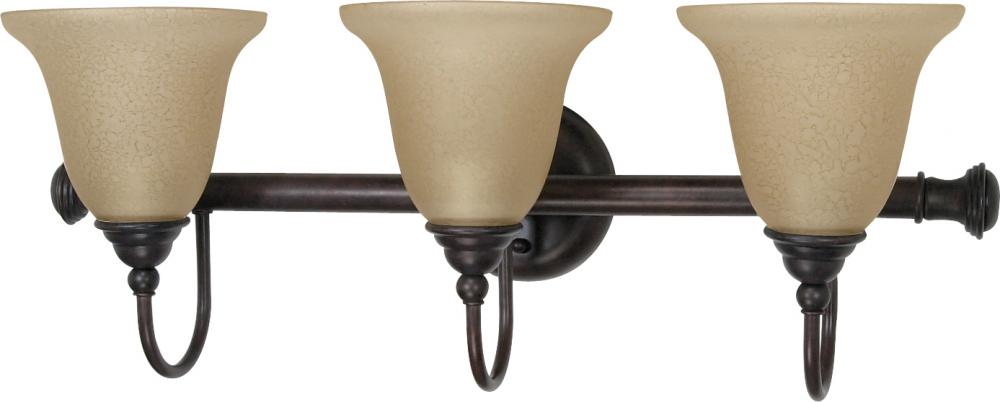 Mericana ES; 3 Light; Vanity with Amber Water Glass; Lamp Included