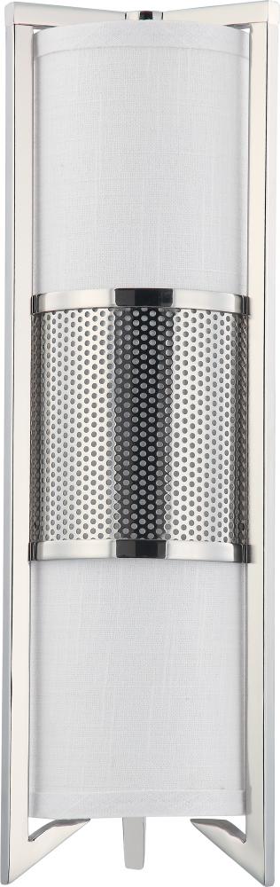 3-Light Vertical Wall Sconce in Polished Nickel Finish with Slate Gray Shade and (3) 13W GU24 Lamps