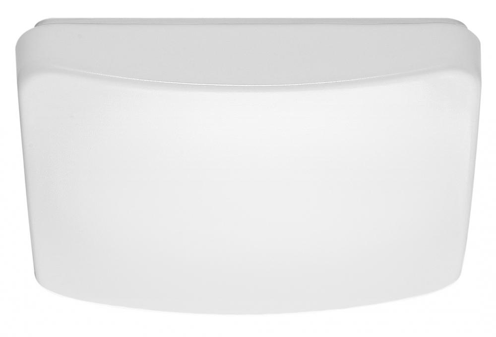 11 inch; Flush Mounted LED Fixture; CCT Selectable; Square; White Acrylic; White Finish