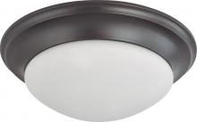 Nuvo 60/3177 - 3 Light; 17 in.; Flush Mount Twist and Lock with Frosted White Glass; Mahogany Bronze Finish