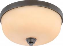 Nuvo 60/4213 - 3-Light Flush Mount Ceiling Light in Vintage Bronze Finish with Cream Beige Glass