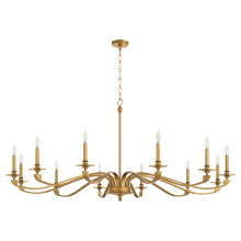 Quorum 6240-12-47 - CHANTELLE 12 LIGHT CHANDELIER - BRUSHED BRASS