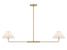 Savoy House Meridian M100122NB - 2-Light Linear Chandelier in Natural Brass