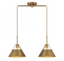 Savoy House Meridian M100107NB - 2-Light Linear Chandelier in Natural Brass