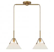 Savoy House Meridian M100108NB - 2-Light Linear Chandelier in Natural Brass