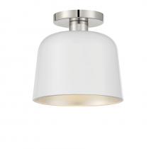Savoy House Meridian M60067WHPN - 1-Light Ceiling Light in White with Polished Nickel