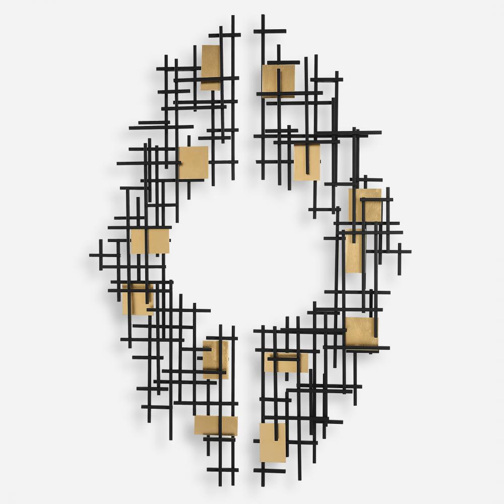 Uttermost Reflection Metal Grid Wall Decor Set/2