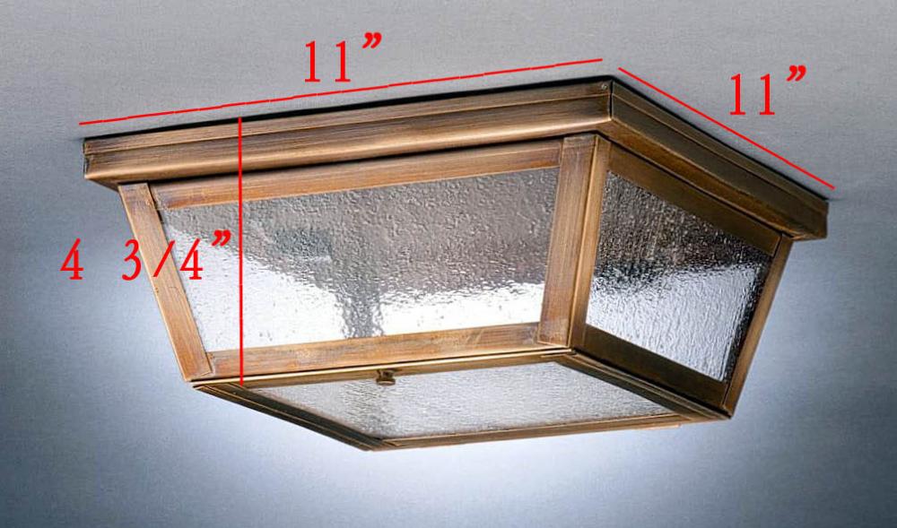 Flush Verdi Gris 2 Medium Base Sockets Clear Glass