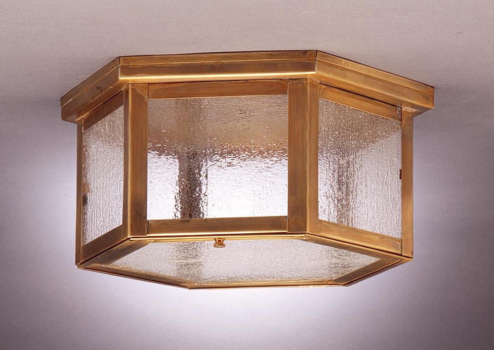 Flush Verdi Gris 2 Medium Base Sockets Clear Glass