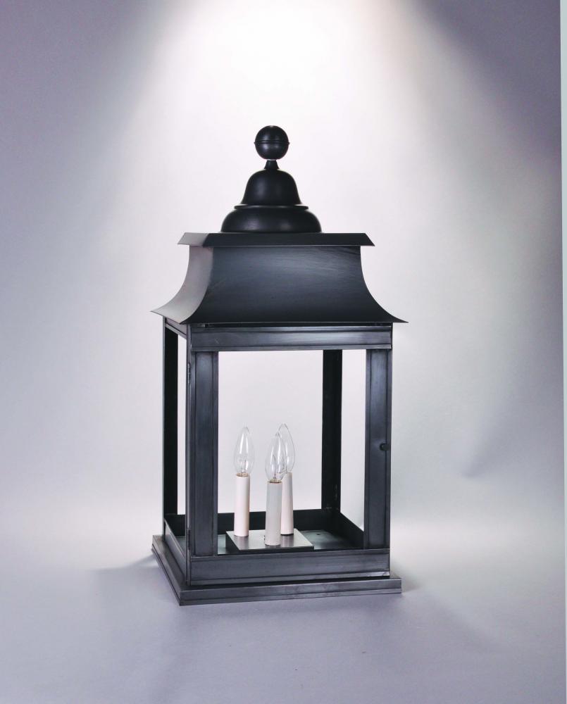 Pagoda Pier Verdi Gris Medium Base Socket With Chimney Clear Glass