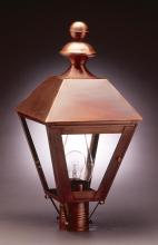 Northeast Lantern 1123-VG-LT3-SMG - Post Verdi Gris 3 Candelabra Sockets Seedy Marine Glass
