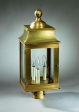 Northeast Lantern 5633-VG-LT3-CSG - Pagoda Post Verdi Gris 3 Candelabra Sockets Clear Seedy Glass