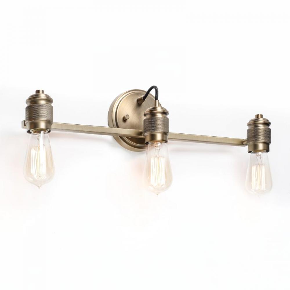3-Light Vanity with Aged Brass finish