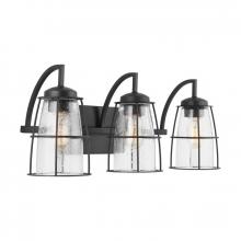 Austin Allen & Co. 9D296A - 3-Light Vanity with Clear Seeded Glass with Metal Cage Shades