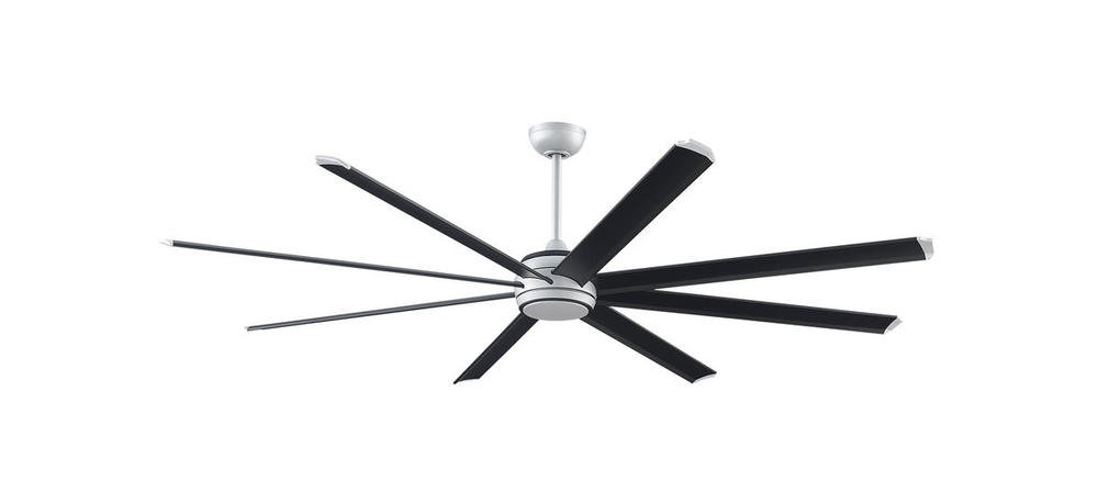 Stellar 84 Ceiling Fan Indoor DC Motor - Silver with Black Accents