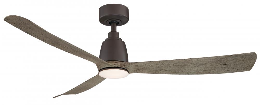 Kute 52 inch Indoor/Outdoor Ceiling Fan - Matte Greige with Weathered Wood blades