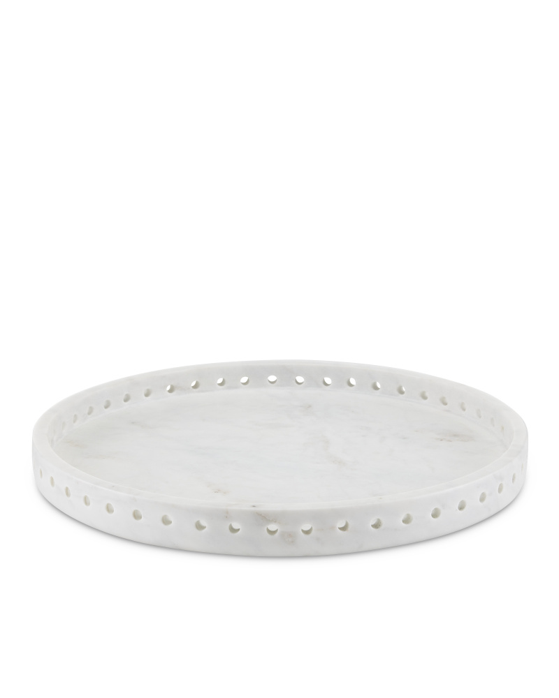 Freya Large White Marble Tray