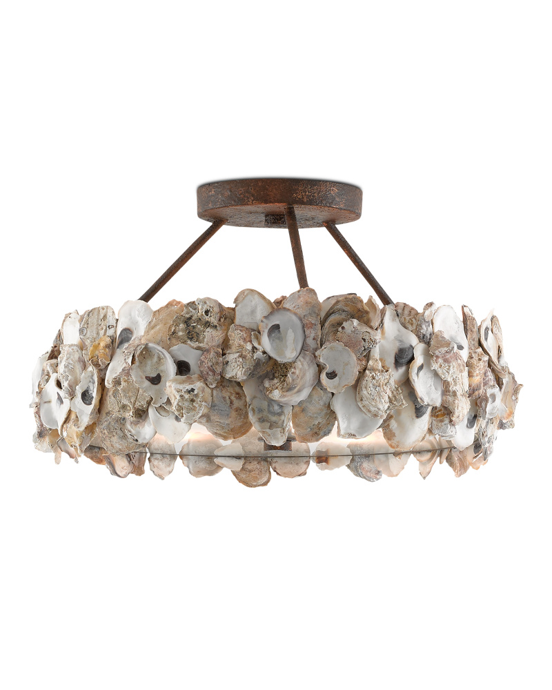 Oyster Shell Semi-Flush Mount