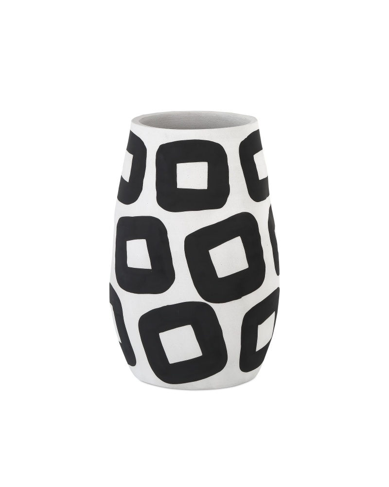 Pagliacci Large Black & White Vase