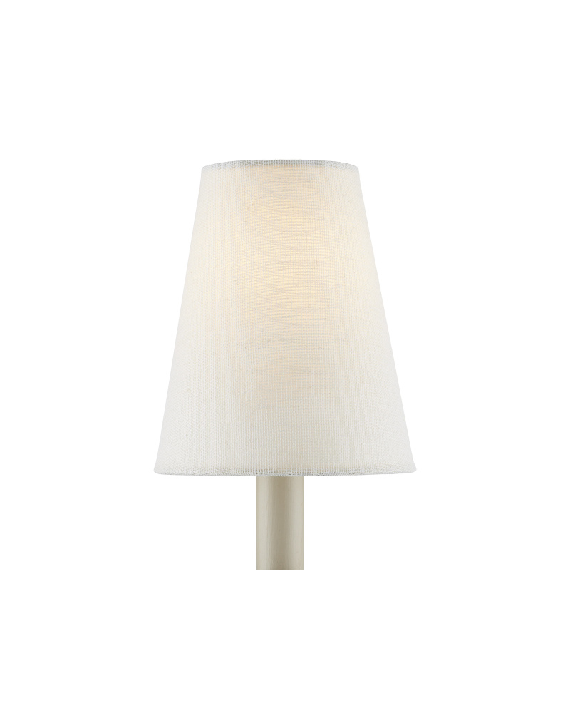 Off White Fine Grasscloth Tapered Chandelier Shade