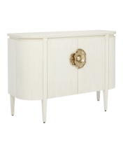 Currey 3000-0201 - Briallen White Demi-Lune Cabinet