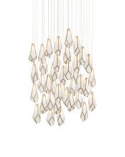 Currey 9000-1039 - Glace White 36-Light Round Multi-Drop Pendant