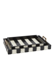 Currey 1200-0451 - Arrow Black & White Tray Set of 2