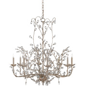 Currey 9975 - Crystal Bud Large Silver Chandelier