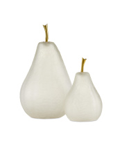 Currey 1200-0641 - Glass White Pear Set of 2