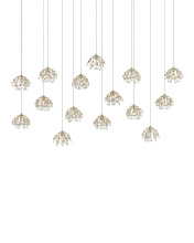 Currey 9000-0671 - Crystal Bud 15-Light Linear Multi-Drop Pendant